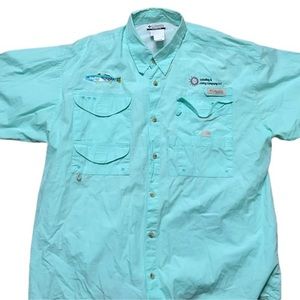 Men’s Columbia sportswear large button up teal